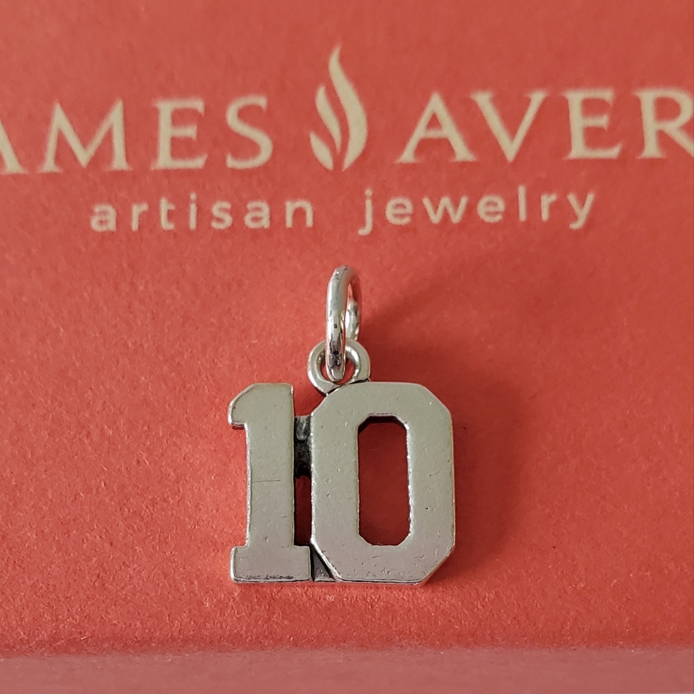 James Avery Silver Ivy League Number 10 Ten Charm
